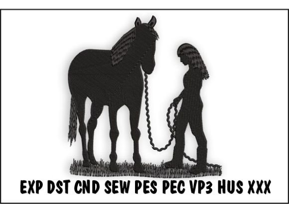 Review: Girl Leading Horse Embroidery Design
