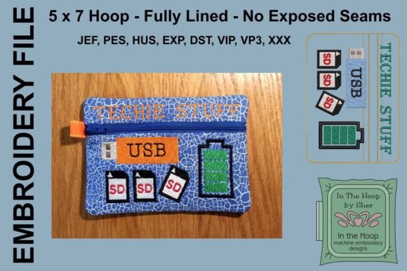 Techie Stuff Zipper Bag: A Holiday Embroidery Review